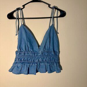 Denim Cropped Tank Top